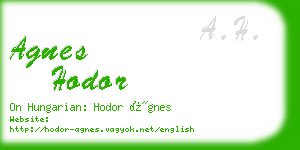 agnes hodor business card